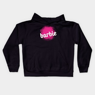 Barbie x Oppenheimer Logo Pink And White Kids Hoodie